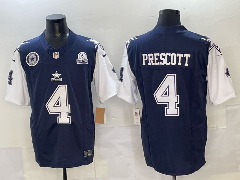 Men 2025 Nike Dallas Cowboys #4 Prescott Drak Blue 4th generation Limited NFL Jersey 03->dallas cowboys->NFL Jersey